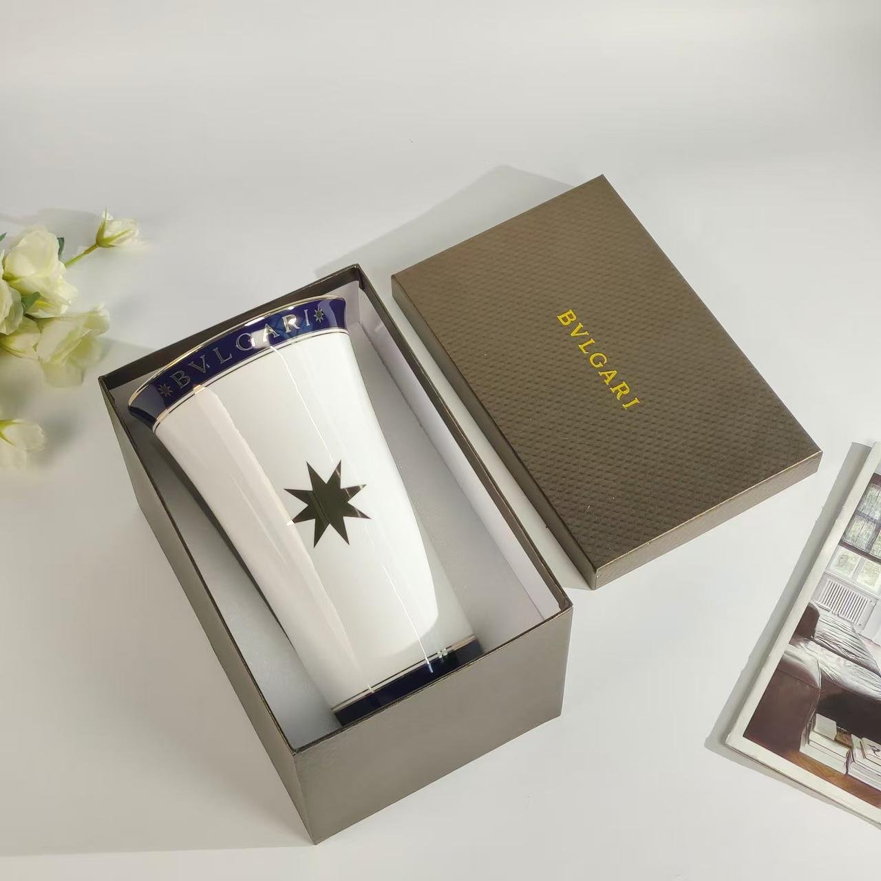 BVLGARI White Vase with star - Image 2 of 3
